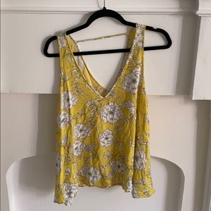 Yellow floral sleeveless top